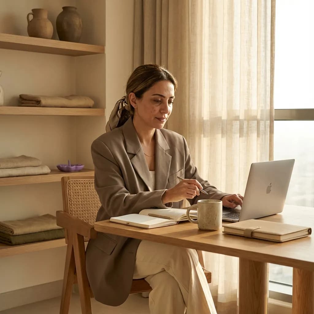 Person reviewing and booking a consultation